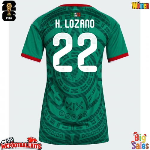 Mexico Hirving Lozano #22 Replica Home Stadium Shirt for Women World Cup 2026 Short Sleeve